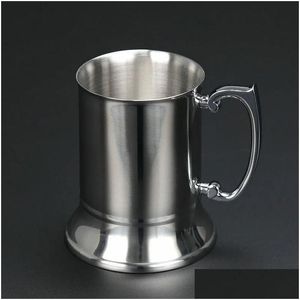 16oz uns dubbel vägg 18/8 rostfritt stål Tankard ölmugg högkvalitativ spegelfinish FY5036 Drop Delivery Dhnob