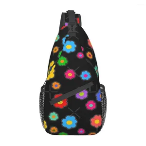 Duffel Bags Clássico Kidcore Flores Peito Saco Trendy Portátil para Escritório Cross Multi-Style