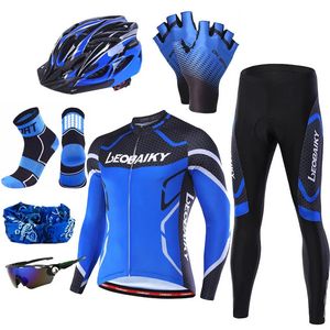 Maglia da bicicletta Pro di alta qualità a maniche lunghe Set da uomo Abbigliamento da bici Abbigliamento da ciclismo Mtb Kit completo di abbigliamento sportivo traspirante imbottito 3D 240116