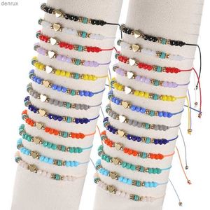 Urok Bracelets 12pcs wielokolorowe bransoletki Set Heart Charms Kulki Bransoletka Regulowana bransoletka biżuteria dla dziewcząt dla dzieci osoby dorosłe