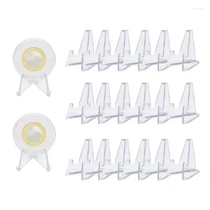 Decorative Plates Clear Coin Display Stand Small Plate Holder Displayer Shower Rod Clip Hook Curtain Storage Rack For Card