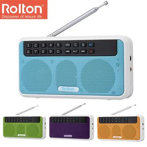 Колонки Rolton E500 Беспроводное FM-радио 6 Вт Hi-Fi Стерео Bluetooth-динамик Музыкальный плеер Цифровые радиоприемники Фонарик Светодиодный дисплей Микрофон Запись Tf