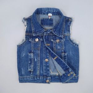 Bebek Erkekler Denim Yelek Kıyafetleri Bahar Sonbahar Babe Jeans Sleeless Ceket Dış Giyim Toddler Çocuk Kıyafetleri Mavi 240116