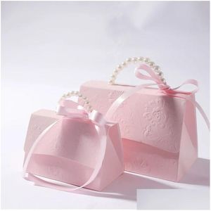 Gift Wrap Letterpress Printing Flower Candy Box Mini Packaging Bags Paper For Set Small Wedding Favors Party Decor Drop Delivery Dhqpk