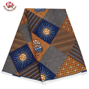 BintaRealWax 6 Yards/lot Tessuto africano modello corona Materiale in poliestere per cucito a mano Panno vestito da donna FP6494 240116