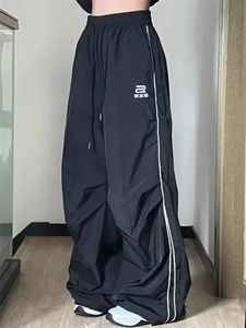 Y2K Männer Streetwear Techwear Schwarz Fracht Koreanische Harajuku Fallschirm Track Hosen Frauen Jogginghose Breite Bein Jogger Hosen Kleidung 240115