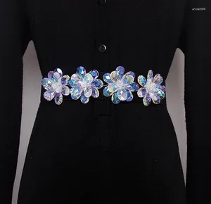 Ремни женские Подиумная мода со стразами и бисером эластичные пояса женское платье корсеты украшение на пояс широкий пояс R3226