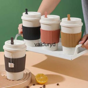 Tumblers New Kitchen Bar Wheat Straw Insulation Thermos Cup 야외 휴대용 휴대용 매달려 드링크웨어 뜨거운 물 커피병 물병 병병