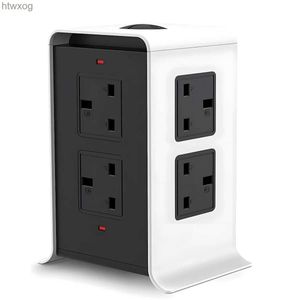 Plugue do cabo de alimentação Multi Power Strip de 8 vias USB Soquete multi vertical com 4 USB Fio de expansão de proteção contra sobretensão Cabo de expansão de 2M para escritório doméstico YQ240117