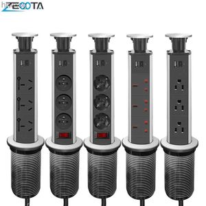 Netzkabelstecker Zeoota Tischsteckdose Elektrischer Stecker Brasilien EU US UK AU FR Up Pull Schreibtisch-Steckdosenleiste USB Typ C versteckte Steckdose Home Office Küche YQ240117