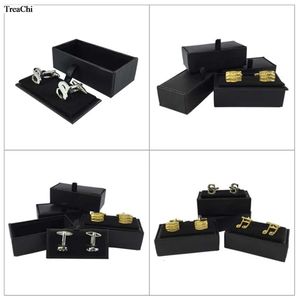 60Pcs Black Cufflinks Storage Casket Mens Cufflink Jewelry Organizer Case Cuff Links Display Package Gift Box Birthday Gift Case 240117