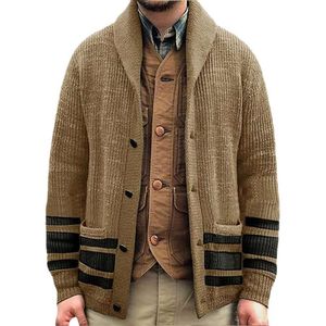 New Men's Clothing In Europe And America, Thickened Cardigan, Knitted Sweater, Lapel, Long Sleeved Sweater, Jacket