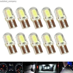 New 10PCS T10 194 168 W5W Wedge COB LED Light License Plate Lamp Dome Map Door Clearance Bulb 12V For Auto Car Interior Accessories