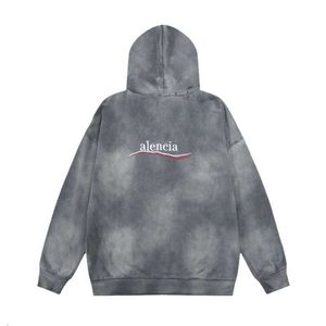 Tasarımcı Kadın Ceketleri 23SS Yüksek Versiyon B Aile Sonbahar ve Kış UNISEX ÇİFT TÜR AĞIR TIE KEŞİ KESİ KESME Çiçek Yırtık Hardigan Hoodie 9QD9