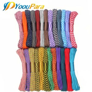 250 renk 100 metre paracord 550 Halat Tip III 7 Stand Parachute Cord Dış Mekan Kamp Hayatta Kalma Kiti Toptan 240131