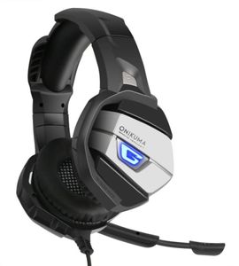 Onikuma Yükseltilmiş Oyun Kulaklık Süper Bas Gürültü PS4 Xbox PC Dizüstü bilgisayar için mikrofonlu stereo LED Kulaklıklar 1 PCS HIG8146404