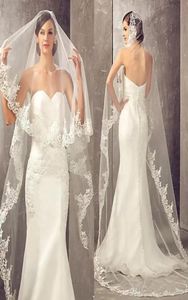 3 Meters Long Lace Wedding Veil Chapel Length White Ivory Bridal Veils with Comb Veu De Noiva Veil CPA859 sxm273958025