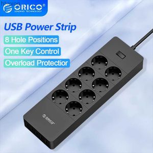 Power Cable Plug ORICO Universal Electrical Socket EU Plug Smart Extension Power Strip Home Office Surge Protector 4 6 8 AC with 5 USB HPC-8A5U YQ240117