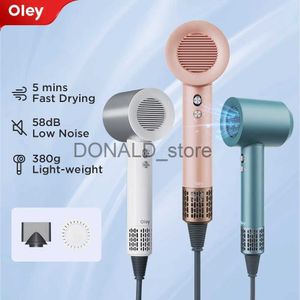 Electric Hair Dryer Oley High-speed Hair Dryer 900W Lightweight Powerful Brushless Motor Low Noise Quick Dryer Negative Ionic Blow Dryer J240117