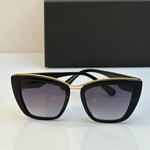 Cat Eye Solglasögon Guldsvart/grå gradient 6144 Kvinnor Sonnenbrille Shades Sunnies Gafas de Sol UV400 -glasögon med låda