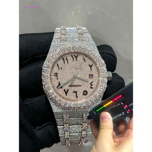 10A Designer Diamond Watches Orologio in vendita limitata intarsiato a mano in moissanite personalizzato con movimento pieno di diamanti, scatola e cartaOrologio di lusso