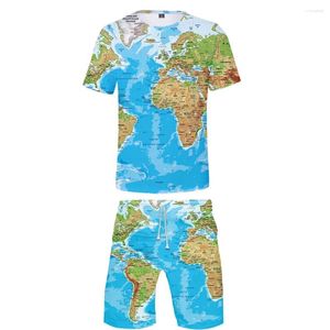 Tute da uomo Tuta felpata stampata in 3D Set da 2 pezzi T-shirt da uomo a maniche corte Pantaloncini da spiaggia Tuta casual Abiti coordinati