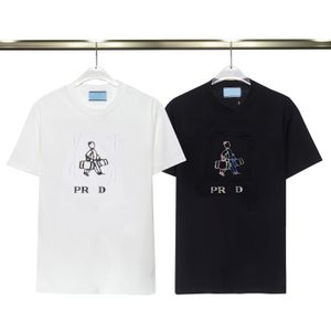2024 Nowy projektant odzieży męskiej Czarno-biały klasyczny litera T-shirt moda swobodny krótkie luksusowe bawełniane bawełniane bawełnianie