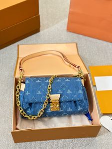 Роскошная дизайнерская сумка Любимая джинсовая синяя сумка для пельменей Женская сумка Сумка под мышками Сумка через плечо Сумка через плечо Кошелек 23 см