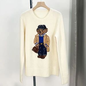 Ralphs Laurence Mulheres Marca Blusas Dos Desenhos Animados Rl Urso Mulheres Roupas de Inverno Moda Manga Longa Pulôver De Malha De Algodão De Lã De Algodão Macio 2231