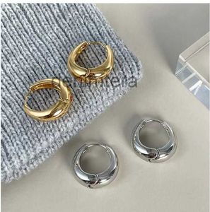 Gold Hoop Earrings for Women Designer Half Moon Sphere Thick Chunky Stud Earrings Ladies Stainless Steel Silver Earring 925 Jewelry Accessories RYRQ
