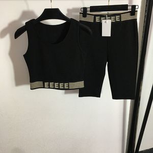 Black Women Yoga Outfits Tank Bra Shorts Set Sexy Padded Webbing Tracksuits Women Sporty Singlet Shorts Outfit