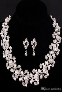 Wholenew Ladies Silver Necklace Earring Sets Wedding Bridal Jewelry Sets Necklace For Wedding Party Bridal Jewelry 3324217