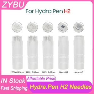 50 pezzi Hydrapen H2 cartucce di aghi 12 pin Nano HR Nano-HS Microneedle Cura della pelle Dermapen Roller MTS Consigli Hydra Derma Dr Pen Sostituzione Micro Needling Heads