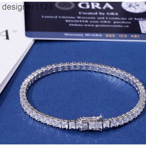 Spersonalizowana biżuteria 925 Srebro srebro 5a CZ Diamond Moismanite Złota Hurtowa Bransoletka 3 mm 5 mm 5 mm Mężczyźni