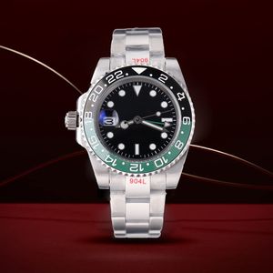 hochwertige automatische mechanische Männer Watch Vintage 904L 40mm Keramik Lünette Sapphire Watche Waterfeste Mode Uhren Grüne schwarze leuchtende Armbanduhr mit Box