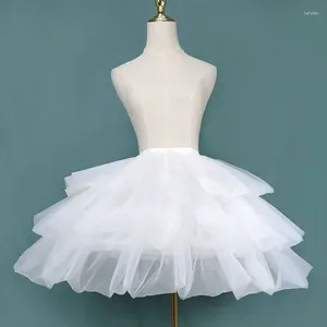 Skirts Lolita Cosplay Petticoats Women White Soft Yarn Daily Adjustable Long Short Violent Fishbone Crinoline Bridal Tulle Underskirt