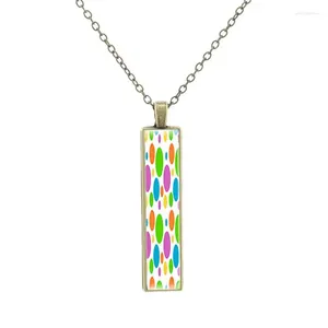 Pendant Necklaces JOINBEAUTY Creative Color Wave Dot Glass Necklace Jewelry Copper Chain Classic Art Picture Men's