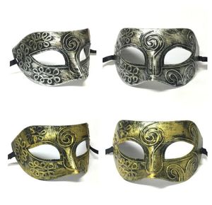 Maschere veneziane retrò oro e argento Gladiatore romano Maschera per feste di Halloween Uomo Donna Bambini Mardi Gras Masquerade Mask2708867