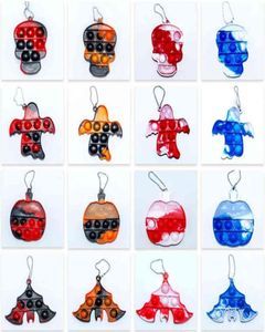 Tik tok Design Halloween fidget toys simple key ring kids children novelty push bubble finger board game pooits keychain pumpkin 5747136