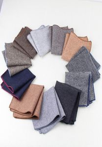 10st högkvalitativa Hankerchief -halsdukar Vintage Wool Hankies Men s Pocket fyrkantiga näsdukar randigt massivt bomullstillbehör 23 29881094