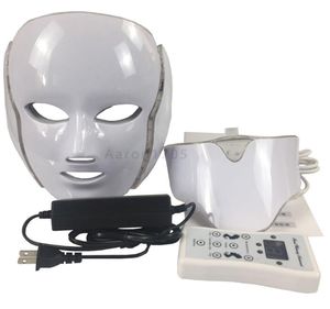 7 Renk Pon PDT LED Cilt Bakımı Yüz Maskesi Mavi Yeşil Kırmızı Işık Terapisi Mikro -Makine Güzellik Makinesi Yüz Boyun Mask7040923