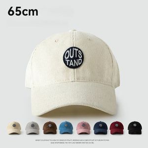 Big Head Baseball Caps för män Corduroy värme Vindtät Autumn Winter Embroidered Hat Women Cap Trucker Gorras 240116