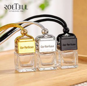 10ml Car Clear Glass Empty Perfume Bottle Hanging Air Freshener Diffuser Fragrance Essential Oil Bottle Refillable Bottles Gold Sliver