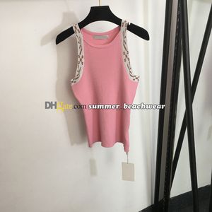 Women Crew Neck knit Tank Tops Designer Embroidered Tank Tees Sleeveless Breathable Knitted Pullover Fashion Casual Wear