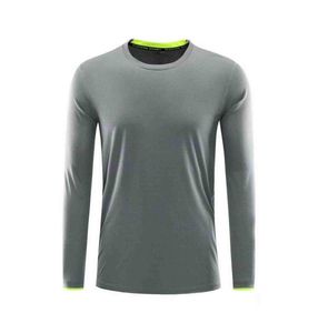 Camicia da corsa grigia a maniche lunghe da uomo Fitness Gym Sportswear Fit Quick dry Compressione Allenamento Sport Top7563559