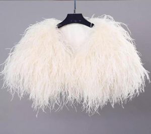 Wraps Jackets Elegant Ostrich Feather White Fur Coat Jacket Bridal Bolero For Wedding Formal Shawls Evening PA2617519