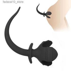 Andra hälsoskönhetsartiklar Silikon Dog Tail Anal Open Plug Silicone Prostate Massager G Spot Tails Butt Plug Cosplay Accessories Anal Dilator Dog Rollplay Q240117