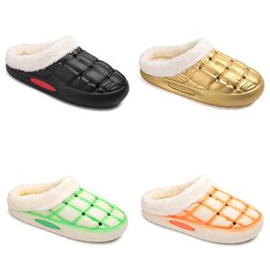 klassisk fleece förtjockad designer varma bomulls tofflor män kvinnor guld vit silver gröna svarta män kvinnor mode utomhus sneakers