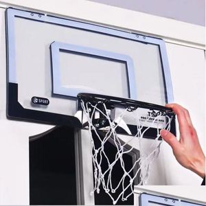 Balls Children Kids Hanging Basketball Hoop Indoor Door Wall Mounted Mini Basket Ball Board Toy Set With Pump Boys Gift 230811 Drop D Dho3F