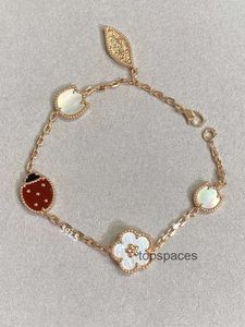 Designer Jewelry Cleef Van Four Leaf Clover Bracelet Van Clover Bracelet Seven Star Ladybug Bracelet 925 Sterling Silver Plated 18k Gold Lucky Ladybug Five Flower Br